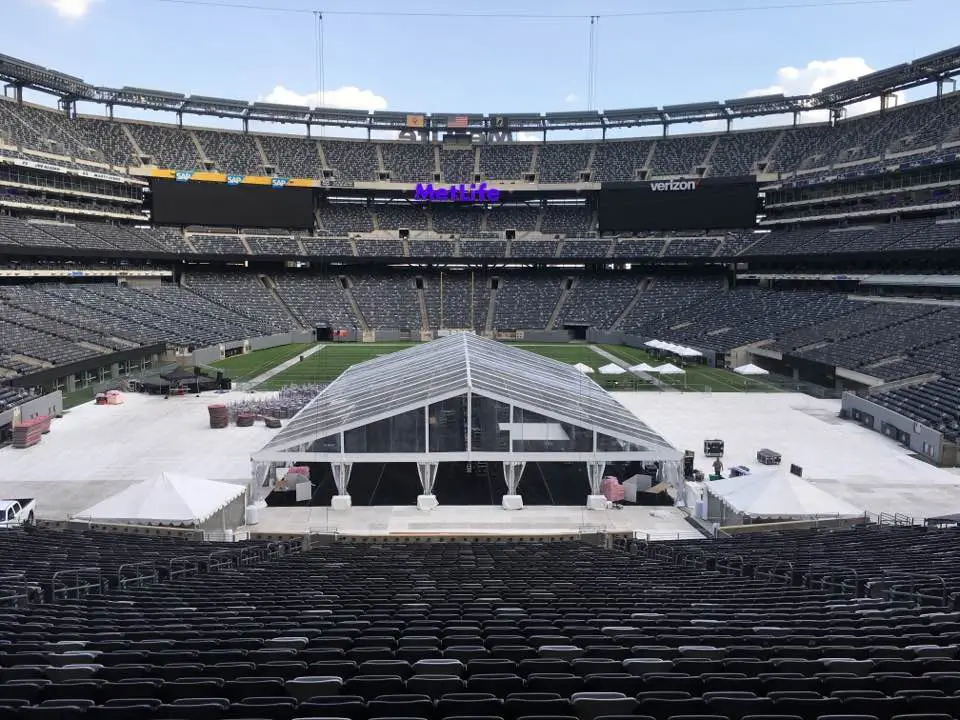 Transparent clear span tent with seating Anchor Industries stadium event